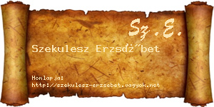 Szekulesz Erzsébet névjegykártya
