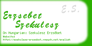 erzsebet szekulesz business card